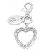 Produktbild mit Gravur "Happy 50th Birthday Floating Charm Herz Medaillon Schlüsselanhänger – für Sie, personalisierbar, ideales Geschenk Q43