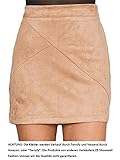 wildlederrock Super bequeme Simplee Apparel Damen Winter Herbst Elegant Hohe Bund A-Linie Retro Wildleder Rock (EU 36 / S, Camel)