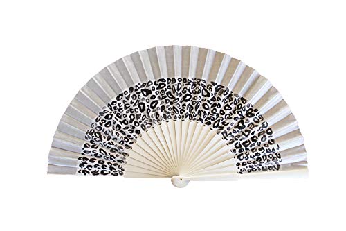 Abanico Sabana Blanco Mediano. Abanico español, artesano, pintado a mano por ambos lados. Colección Sabana Blanco. Mediano: 27cm ...