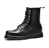 CAMEL CROWN Martin Bottes Homme Femme Bottines À Lacets en Cuir Véritable Automn