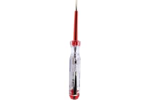 Zenitech - Cacciavite Tester di Corrente Piatto 3,5mm - Tensione Max 250V - Segnale Luminoso per Rilevamento Facile - Lunghezza 140mm - Rosso
