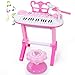 Price comparison product image SGILE 31 Keys Piano Keyboard Toy for Beginner with Microphone and Stool, Learn-to-Play for Kids Toddlers Singing Music Development, Teaching Mode, Audio Link with Mobile MP3 IPad PC, Pink