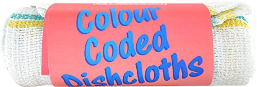 13 inch x 13 inch Colour Coded Dishcloths Packet of 4