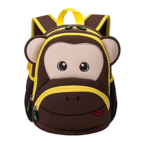 Preisvergleich Produktbild SYAODU bags Kinder Wasserdichte Schultasche, Kleinkind Kinder Rucksack 3D AFFE Cartoon Vorschulrucksack Schultaschen (Farbe : Braun)
