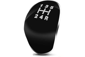 Juttzzei Ford Gear Knob Cover, 5 Speed Gear Stick Cover for Fiesta Focus C-Max S-Max Galaxy Kuga Shift Knob Cap, Upgraded ABS Ford Fiesta Gear Stick Cover Head - Black