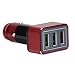 Produktbild Jintime Auto Adapter Ladegerät Triple USB Metall Buchse 3-Port Ladegerät für iphone8/Samsung Galaxy S5/Ipad (Red)
