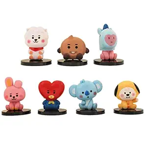 OFFO BT21 Tiny Tans (Set of 7)| BTS / BT21 Merchandise for BTS Army and Kpop Lovers (Size : 7-8 cm)