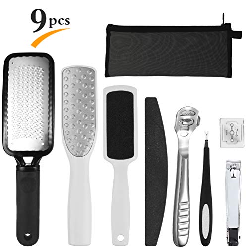 PRETTY SEE 8 in 1 Lima Piedi Raspa per Pedicure Kit Lima Unghie Gel, Rimozione ei Calli e della Pelle Dura