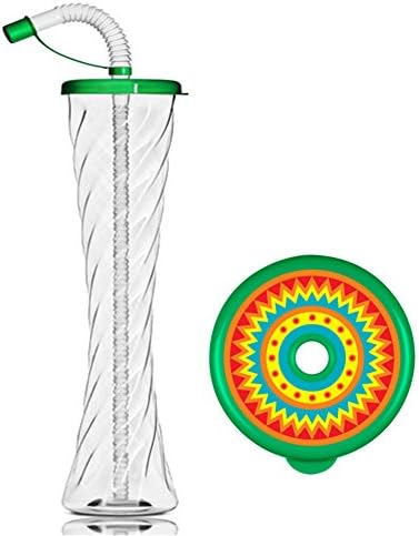 FIESTA CUPS Plastic Party Goblets for Slush Soda Juices Cool Drinks 350ml 12oz (Green, 1 box - 54 cups)