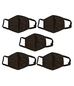 PinKit Dust/Anti Pollution Protect Face Mask Mouth & Nose Respirator (Pack Of 5),Black_Medium