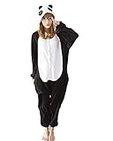 SAMGU Panda Unisex Adult Tier Onesie Pyjama Kostüm Kigurumi Schlafanzug Erwachsene Tieroutfit Jumpsuit Farbe Schwarz Größe L