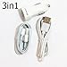 Price comparison product image Universal Dual USB Socket Car Vehicle Cigarette Lighter Charger Output 3.1A 12-24V I-Charge PLUS 1X FREE Micro USB Smart Phone Charger Cable and 1X Apple iPhone Lightning Sync Charger Data Lead WHITE