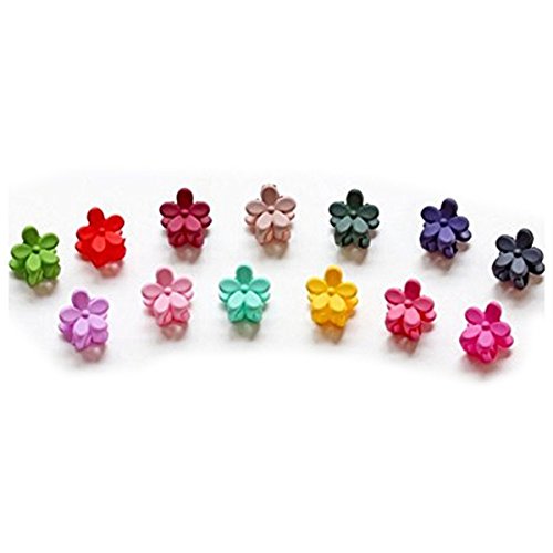 PIXNOR 10pcs Mini Hair Claw Flower Hair Clip - Random Color