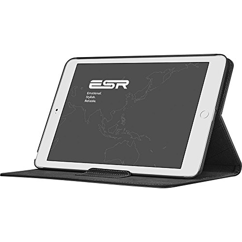 iPad Mini 4 Hülle, ESR® Intelligent Bildserie Unternehmen Stil PU Ledertasche mit Haspe mit Auto aufwachen / Schlaf Funktion Schutzhülle für iPad mini 4 (Schwarz) - 6