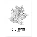 Produktbild JUNIWORDS Stadtposter - Wähle Deine Stadt - Stuttgart - 21 x 30 cm - Schrift B - Weiß