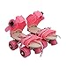 Produktbild Vosarea Kinder Verstellbare Doppelreihe Skating Patins Vier Rollen Skates Schuhe Kinder Geschenke Größe 25-32 (pink)