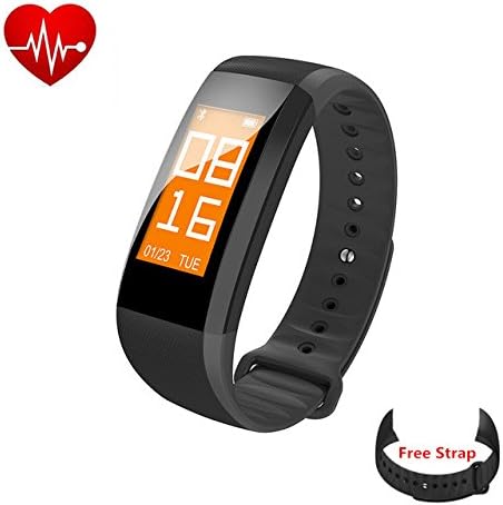 Yilaiker Smart Bracelet Bluetooth Sport Men Women Sport Wristband Fitness Tracker Heart Rate Blood Pressure Heart Rate Monitor Color OLED Watch for IOS Android (Black)