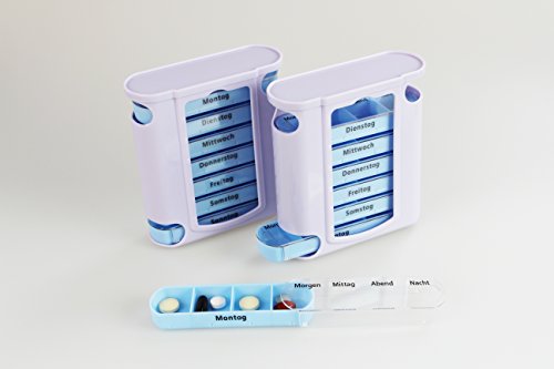 2 er Pack ( = 2 Stück ) praktischer Medikamentendosierer , Pillendose,Pillenbox , Tablettenbox , Wochendosierer , 14 Tage – aus dem KAMACA-SHOP - 7
