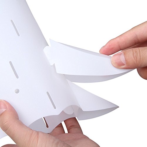DIY Puzzle Lotus Lampenschirm Weiß, MIRI Flower Lampenschirm für Deckenlampen Pendelleuchte Hängeleuchte Kronleuchter Stehleuchten, Durchmesser 53cm (21 Zoll) - 3