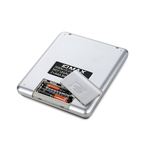 IDMAX Digital Küchenwaagen, (300g /0.1g)Food Scale, Gramm Skalen, Elektrische Schmuck Skalen, Multifunktionale Pro Taschenwaage mit LCD-Bildschirm, Tara, Hold und PCS Features, Edelstahl - 5