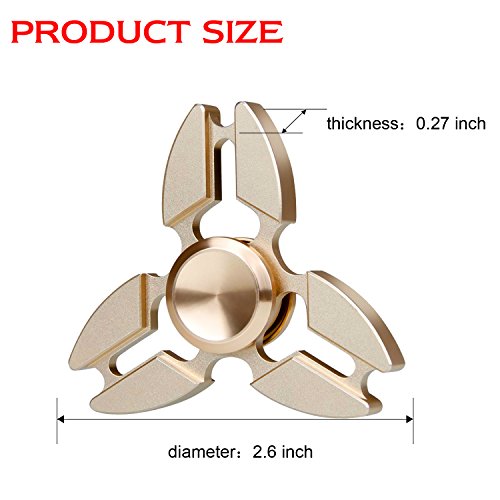 Fidget Toys Hand, Migimi Spinner Finger Spielzeu Perfekt für Kinder und Erwachsene Spielzeug Geschenke – Golden - 7