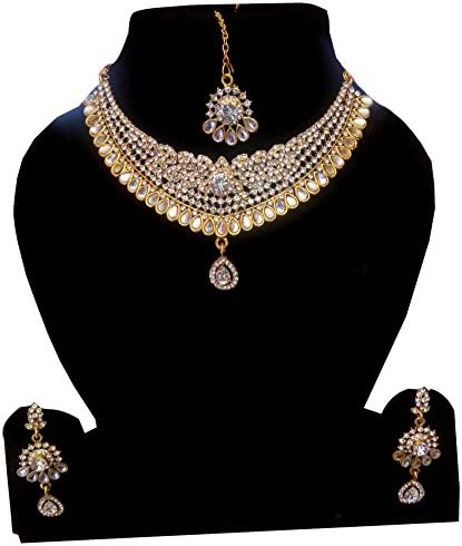 Shoppingover Decorated Wedding Bridal Women Fashion Jewellery Set Necklace Earrings Maang Tika