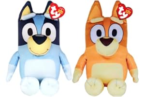 TY Bluey Beanie Babies Set of 2 – Bluey and Bingo 20CM – Soft Plush Toy for Kids, Collectible, Cuddly Plushies, Soft Play Toy for Boys and Girls