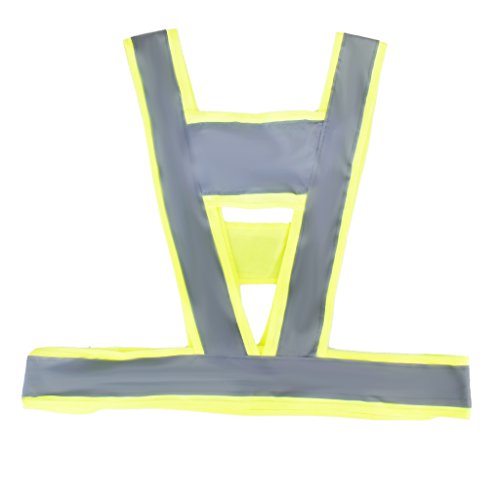 Magideal Hohe Sichtbarkeit Warnweste Grauen Reflektierenden Streifen Fluoreszierend - 3