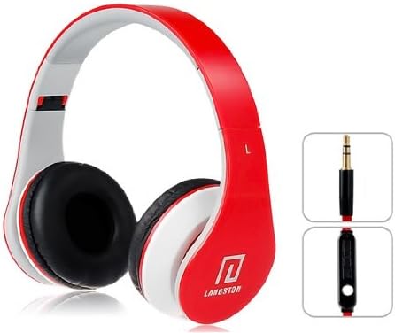 Langston ® Super Bass High Definition Sound Over Ear Foldable Headphones ( iM-12v ) in Red With Microphone &amp; Remote Suitable For Vonino Zun XO / Vonino Zun X Smartphone