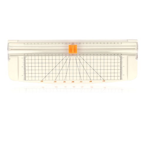 LAGUTE AZ-101 A4 Rollenschneider, Papier & Foto Schneidegerät Schneidemaschine Papierschneider, Schnittlänge 320mm, Schneidet bis zu 10 Blattes (70g/sm), Gewicht: 0.5KG Größe: 15*5.5inch *Weiß* - 2