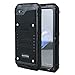 Produktbild wowaswill iPhone 7 Hülle (Schwarz),[IP68 Wasserdicht 2 Meter Unterwasser] Metall Rahmen mit Eingebautem Panzerglasfoie Rundum Schutz Stoßfest Outdoor Case für iPhone 8 (4,7 Zoll)