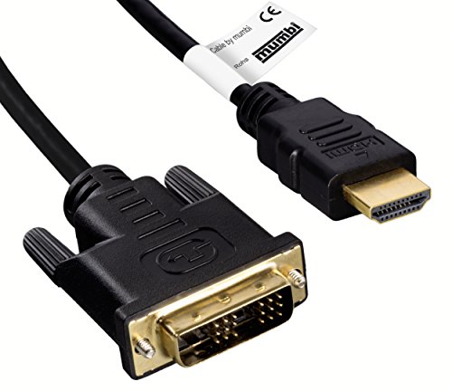 mumbi HDMI / DVI Kabel 2 Meter - 19pol. HDMI-Stecker>18+1 DVI, vergoldet, doppelte Abschirmung, HDTV bis zu 1080p