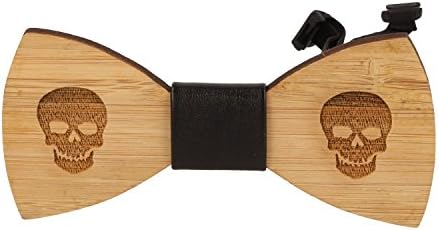 Snobbop Bow Tie Woody Skull Bamboo Wood Hook Closure
