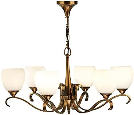 Columbia Brass Six Light Ceiling Pendant With Opal Glass Shades - Interiors 1900 63438