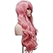 Produktbild Ambielly 32"/80cm Damen-Perücke langes lockiges Wavy Haar-Partei Cosplay Perücke (Rosa)