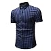 Produktbild Shirt Für Herren,Streifen Kurze Ärmel T-Shirt Mode Slim Fit Kurzarmhemd Casual Hemd Mit Knopfleiste Gestreift Revers Kurzarm Shirts Tops Bluse Resplend