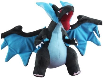 Cute Pokemon Charizard Mega XY 25cm/10” Soft Plush Stuffed Doll Toy X Y. (blue Charizard X)
