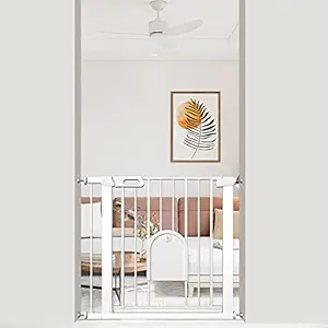 Baby Gate with Cat Door Extra Wide - Walk Through Pet Gate Extra Long and Large - Wide Pressure Mounted Safety Gate