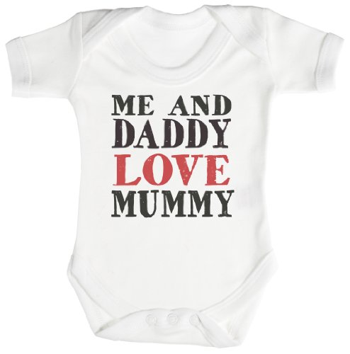 TRS - Me And Daddy Love Mummy Baby Bodysuit / Babygrow 0-3M White