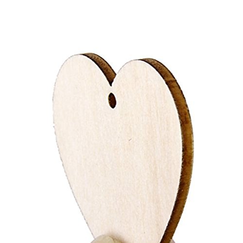 ROSENICE 25 Stück Deko Herzen Holz Hochzeit Dekoration Geschenkanhänger 40mm - 5
