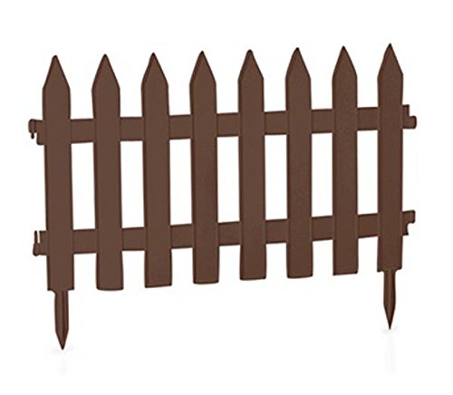 Garten Zierzaun Dekozaun Beeteinfassung Gartenzaun 3,2m (Braun) - 2