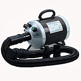 CONVENIENTE Y PROFESIONAL: viene con 3 boquillas diferentes para satisfacer todas las demandas de secado.La manguera de resorte se puede extender hasta 300 cm.Puedes hacer peinados diferentes, brillantes y hermosos para tus mascotas en casa.Este soplador de mascotas ahorra dinero contigo.