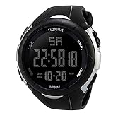 Luxus-Männer-elektronische analoge Digital-Militärarmee-Sport-LED-Warnungs-Armbanduhr-wasserdichte Armbanduhr-beiläufige Armbanduhr - Silber