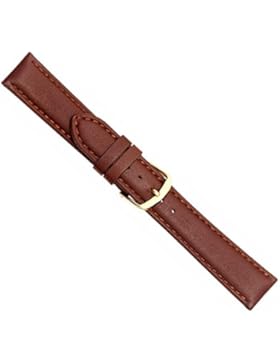 Kalb Wasserfest Ersatzband Uhrenarmband Kalbsleder Braun 20577G, Stegbreite:18mm