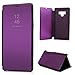 Price comparison product image Case for Samsung Galaxy Note 9, LANVY Mirror Surface + PU Leather Notebook Cover Flip Case [Kickstand] Stand Function Dual Protection Full Protective Skin Cover Case for Galaxy Note 9 - Purple