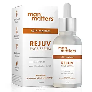 Man Matters Glowing Face Serum for Men | Radiant Skin, Fights Acne, Acne Scars, Aging & Dark Spots | 10% Niacinamide & 2% Kakadu Plum (Purest form of Vitamin C) | Co-created by Dermatologists | 30 ml