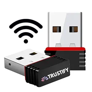 Trustify WiFi Dongle for Pc (Pack of 2) USB Wi Fi Adapter Internet Receiver for Desktops Pc Laptop Computer Windows Mac iOS (Black Golden)