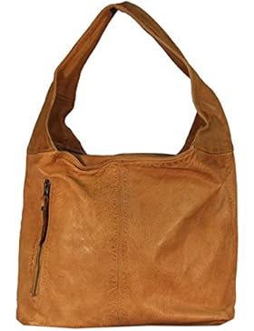 Banrallo - Leder Schultertasche Hobobag URBAN BAG Damen Shopper Henkeltaschen Beuteltasche 40x32x13 cm (B x H...