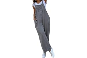 Onsoyours Salopette Femme Chic Salopette Casual Large Ample Harem Sarouel Pantalon Combinaison Jumpsuit Chic Lin Poches Playsuit Overalls Rompers