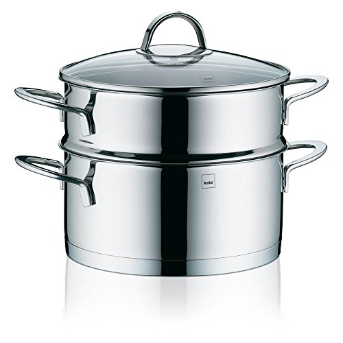 Kela 10994 cuiseur vapeur 3 pièces à superposer, acier inoxydable 18/10, diamètre 20 cm, 3 litres, 'Cailin'